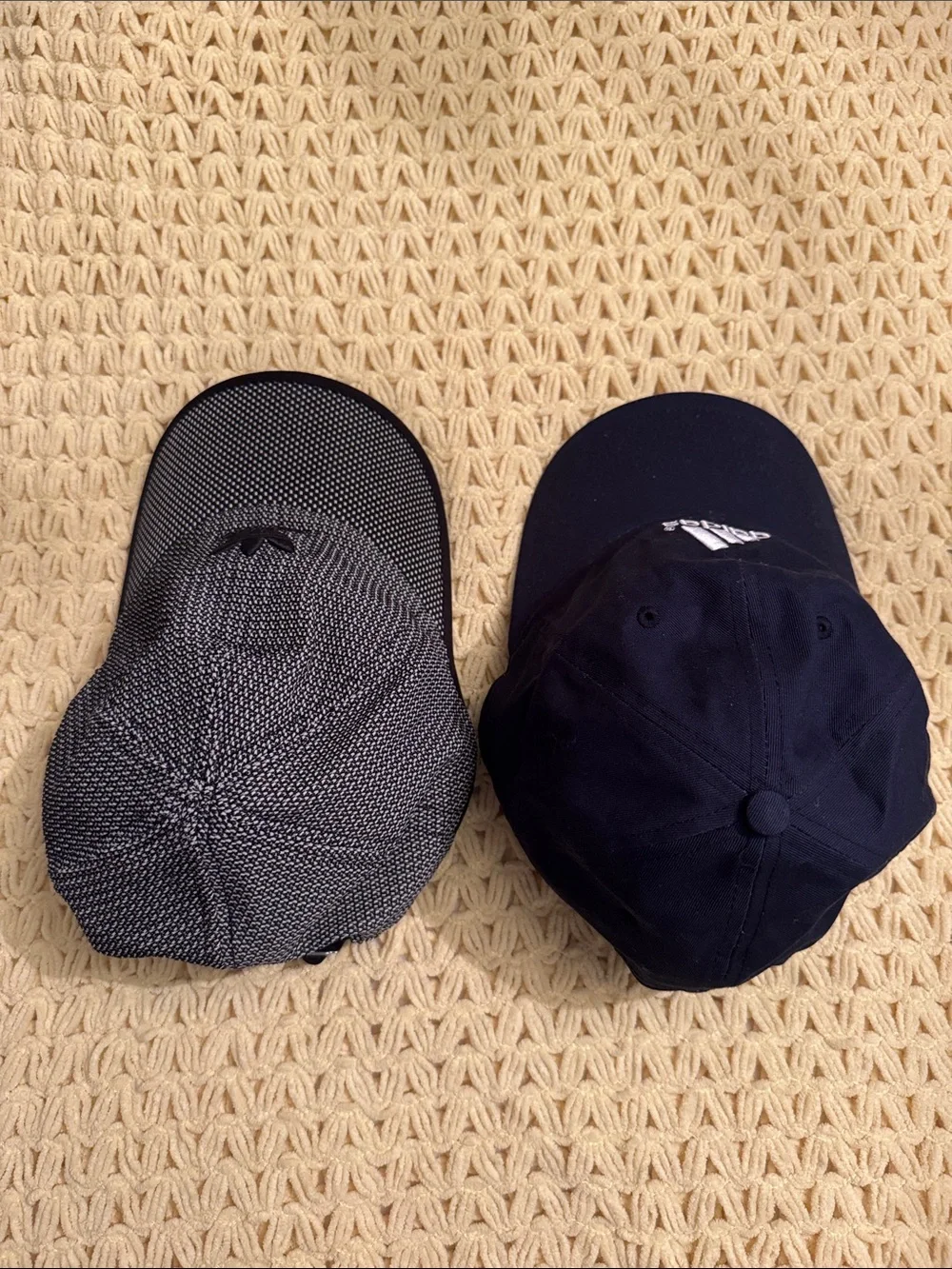 adidas Cap Set - Black / White / Grey Pattern hat and Navy hat